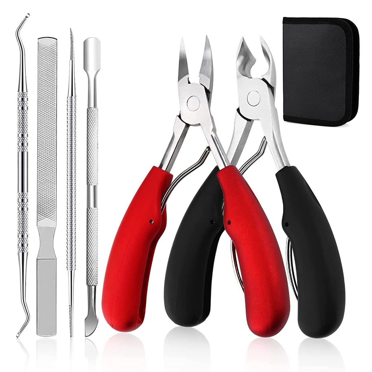 HASTHIP Professional Heavy Duty Curved Blade Ingrown Toenail File Correction Clippers Tool Manicure Set with Storage Bag for Adults, Seniors Thick Nails HASTHIP Professional Heavy Duty Curved Blade Ingrown Toenail File Correction Clippers Tool Manicure Set with Storage Bag for Adults, Seniors Thick Nails